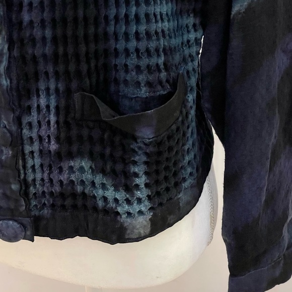 Nadya Cotton Waffle Weave Purple, Blue & Black Hand-dyed Jacket, sz S (1) - Picture 10 of 12